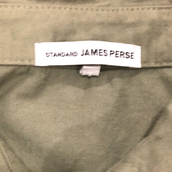 James Perse NWOT Long Sleeve Olive Polo Shirt Med - Picture 3 of 4